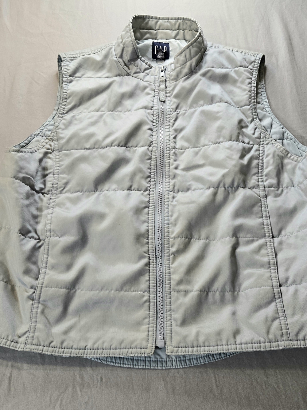 Vintage GAP Light Blue Quilted Puffer Vest Large Y2K